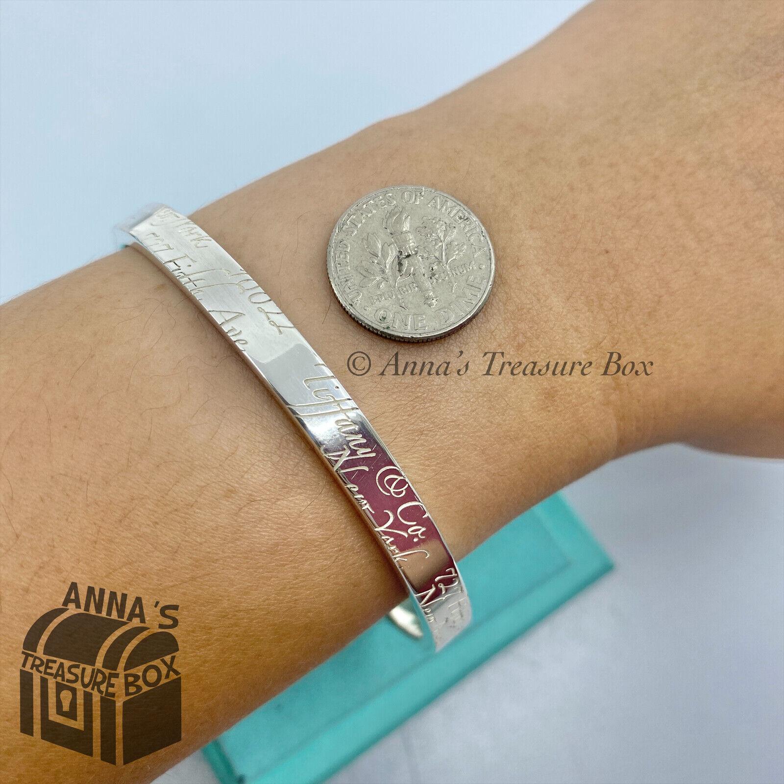 Tiffany & Co. 925 Silver Notes Script Fifth Ave 7.5 Tiffany & Co. 925 Silver Notes Script Fifth Ave 7.5