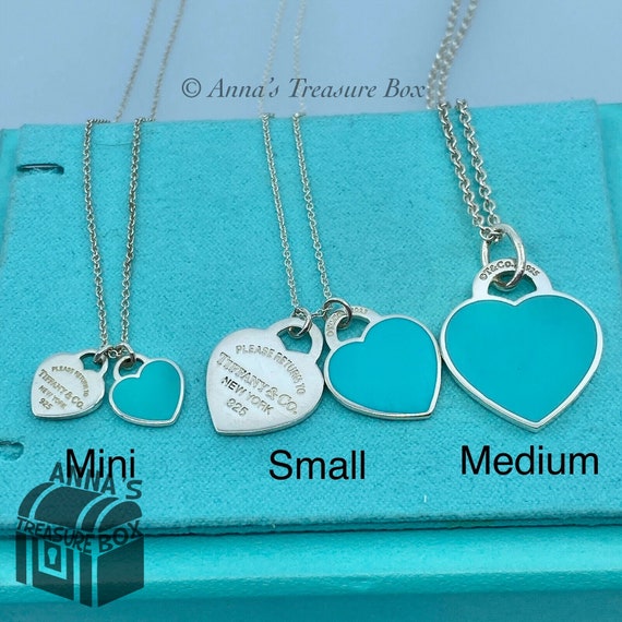 Tiffany & Co. 925 Silver Blue SMALL RTT Hearts 16… - image 6