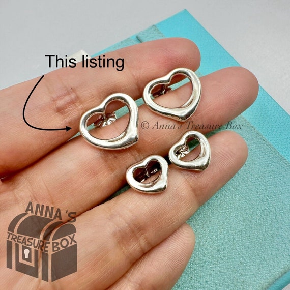 Tiffany & Co. 925 Silver 15mm Large Open Heart 14… - image 9