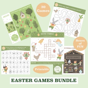 30 Easter Printable Games - Instant Download Kids Games