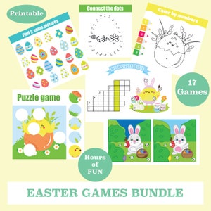 17 Printable Easter Games - Instant Download Kids Games, Easter Printables