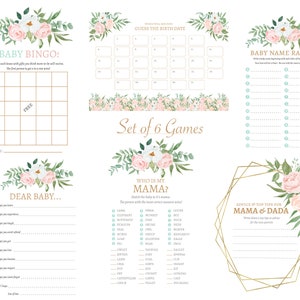 Printable Baby Shower Games / Gender Reveal Games Bundle Instant Download Printable