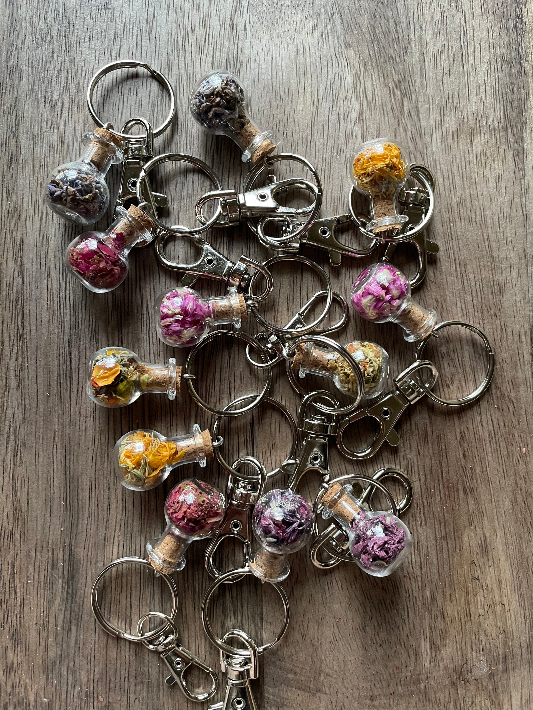 Customized Mini Spell Jar Keychains / Filled with Dried Herbs Etsy