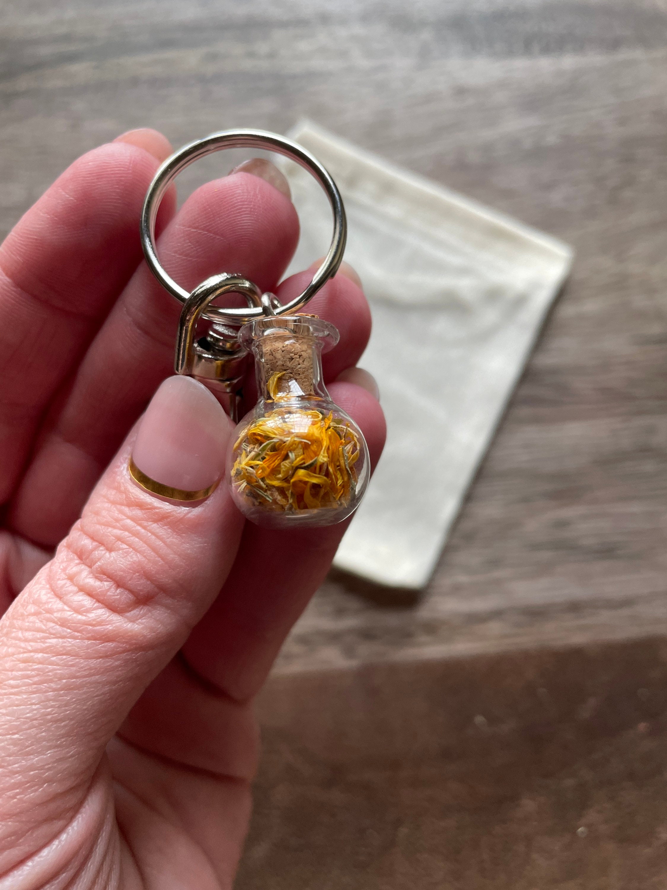 Customized Mini Spell Jar Keychains / Filled with Dried Herbs Etsy
