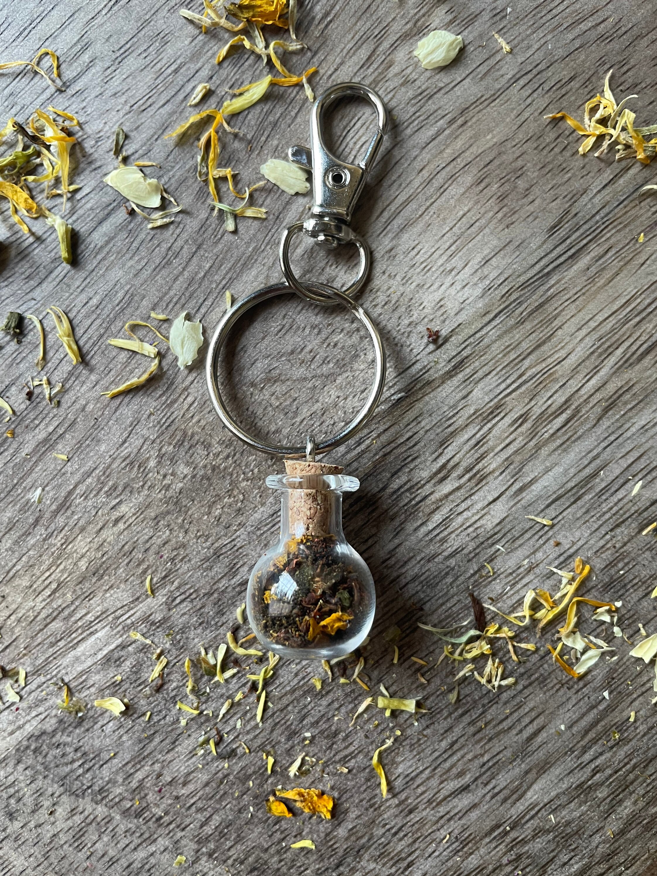 Customized Mini Spell Jar Keychains / Filled with Dried Herbs Etsy