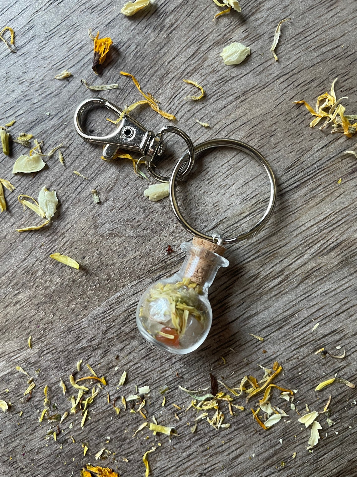 Customized Mini Spell Jar Keychains / Filled with Dried Herbs Etsy