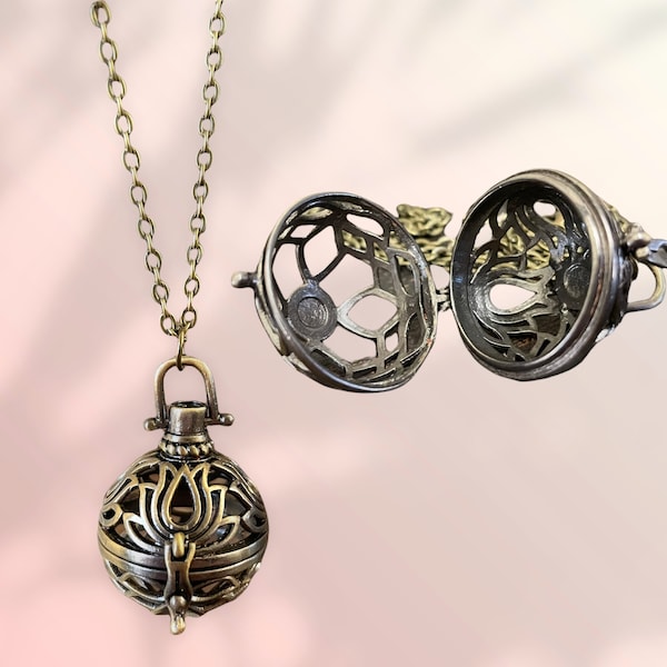 Ball Locket Necklace Etsy