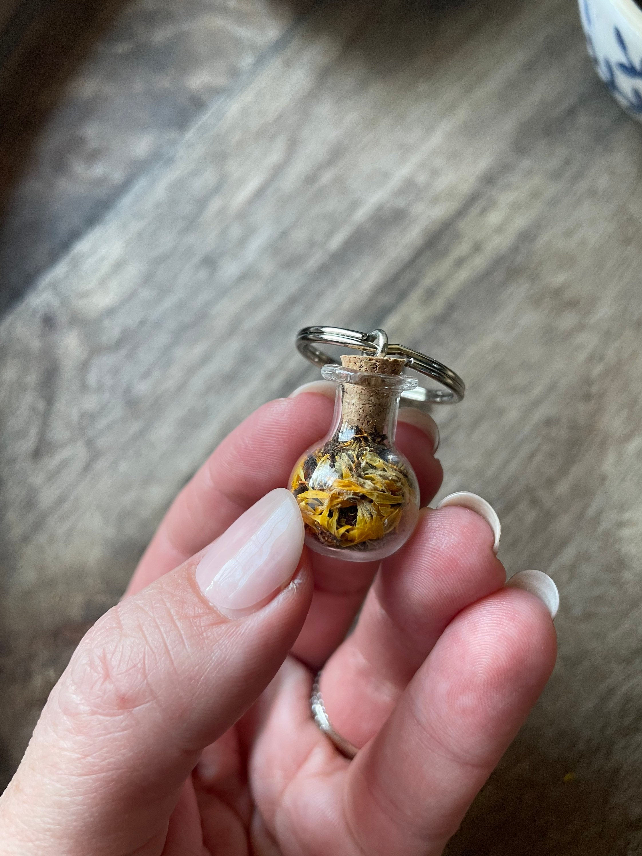 Customized Mini Spell Jar Keychains / Filled with Dried Herbs Etsy