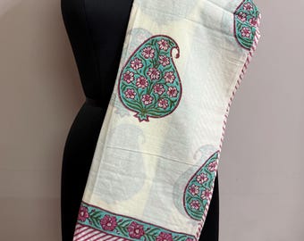 Floral Colorful Cotton Sarong, Indian Hand printed Pareo, Summer Sarong for women, Easy to style Beach Bikini Coverup, Pareo sarong fabric