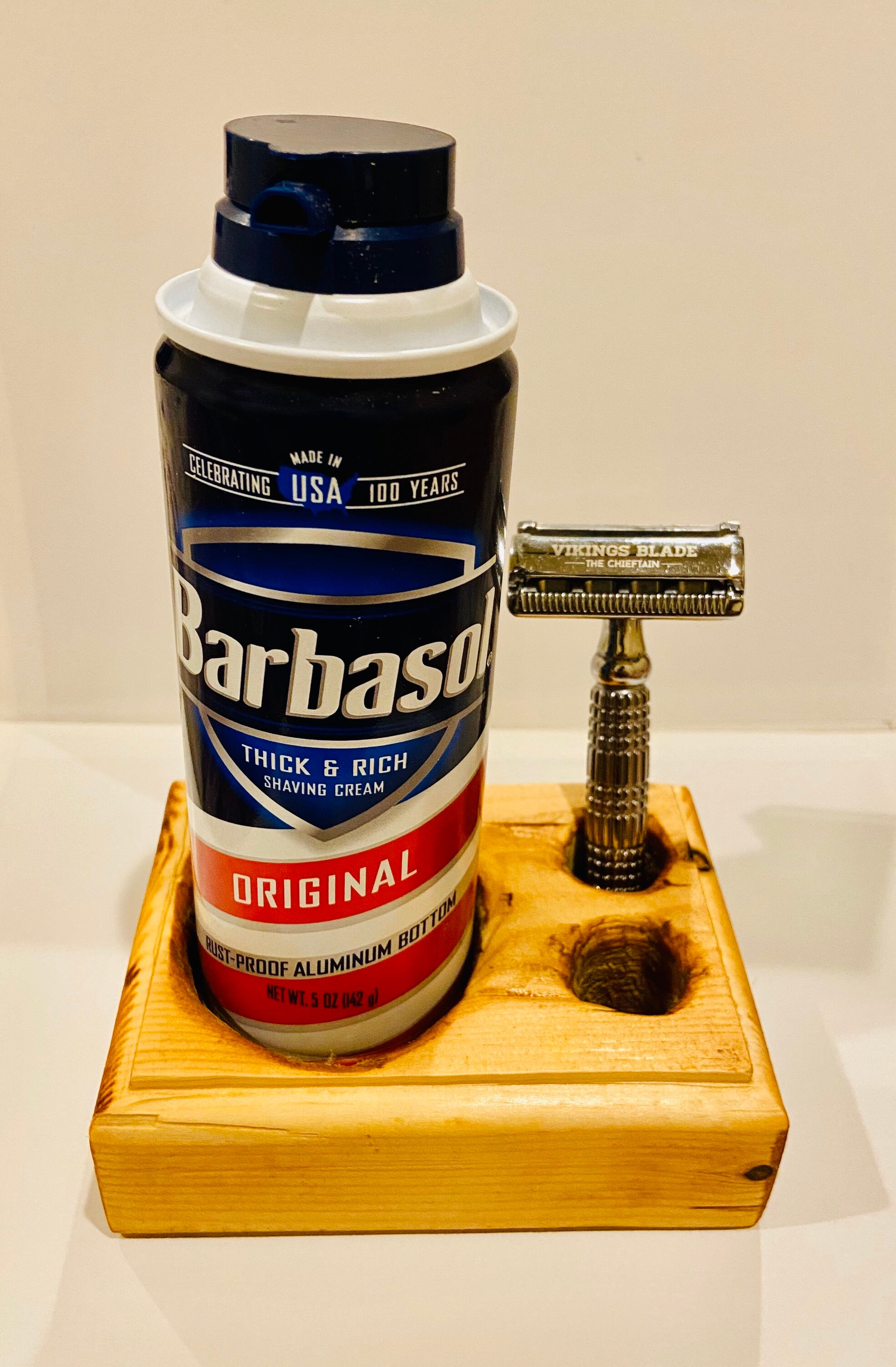 Rustic Mens Razor Shaving Cream Toothbrush Holder Wooden Etsy