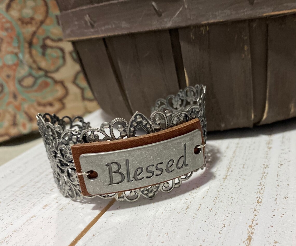Blessed Adjustable Cuff Bracelet Etsy