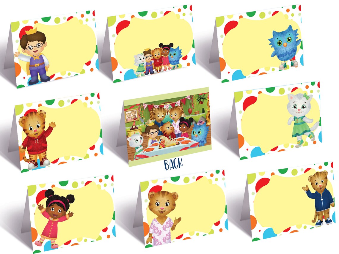 Daniel Tiger Party Food Labels Daniel Tiger Party Food Tents | Etsy