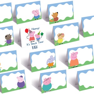 Pig Party Food Labels, 12 Designs, Food Tents, Place Cards, Party Supplies, Instant Download