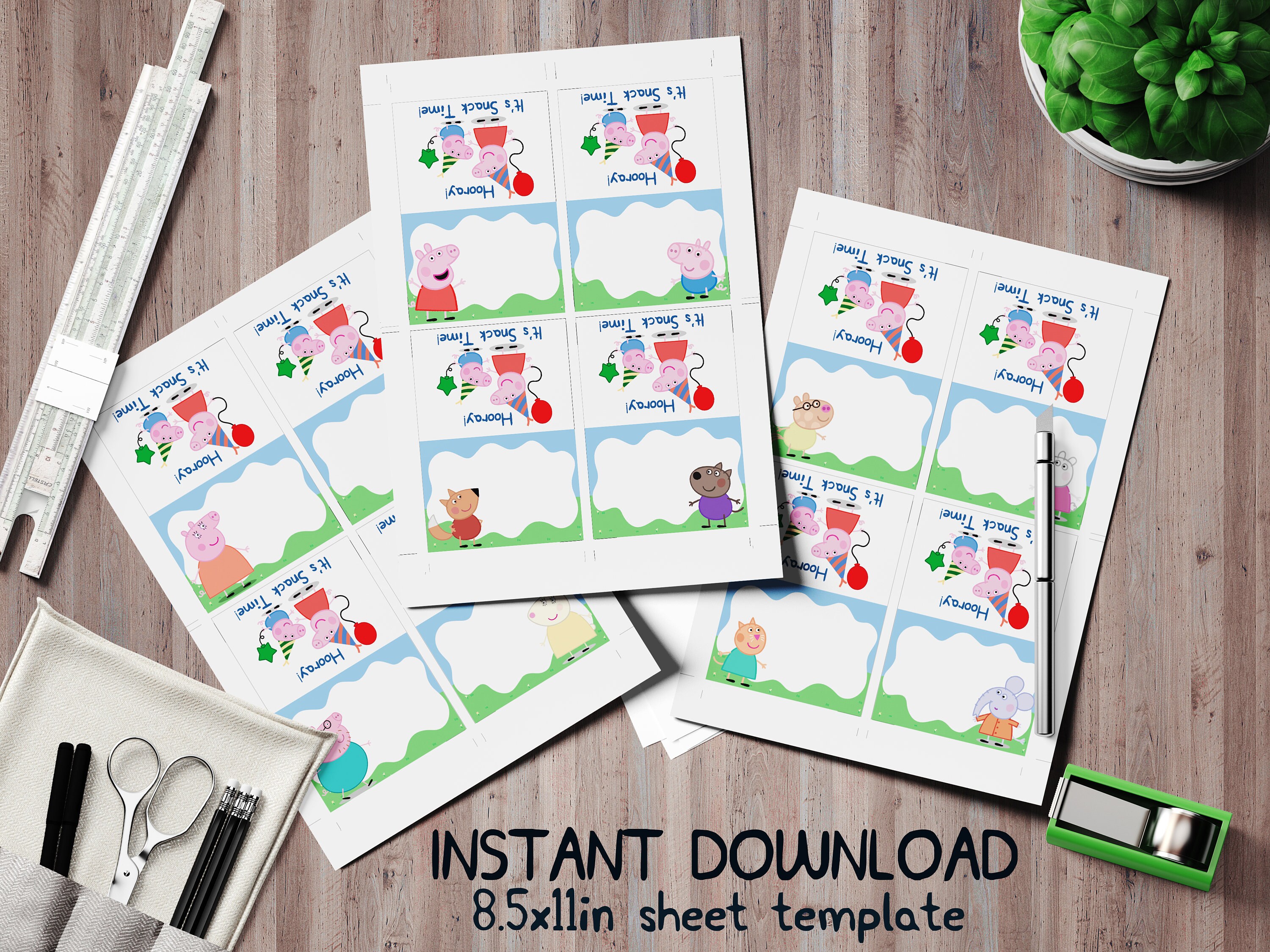 Peppa Pig Party Food Labels 12 Designs Peppa Pig Food Tents - Etsy Ireland