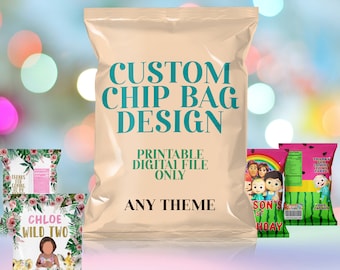 Diseño de bolsa de chip personalizado, solo archivos digitales: cualquier tema