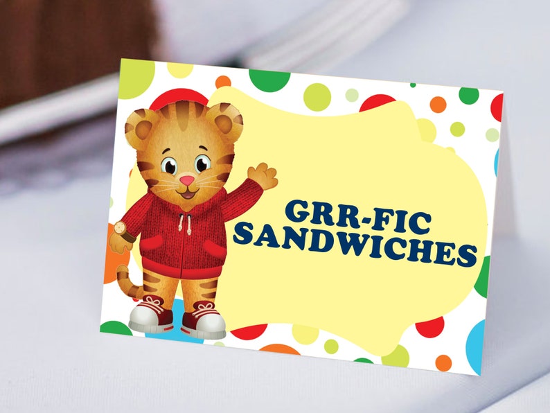 Daniel Tiger Party Food Labels Daniel Tiger Party Food Tents | Etsy