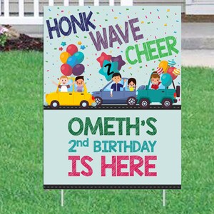 Birthday Yard Sign, Drive by Yard Sign, Honk Birthday Yard Sign, Yard Sign personalized, Yard Sign with H stakes