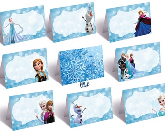 Frozen Party Food Label, Frozen Party Food-Zelte, Frozen-Platzkarten, Frozen Theme Party Zubehör, Instant Download