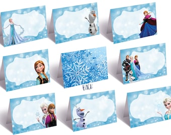 Frozen Party Food Label, Frozen Party Food Tenten, Frozen Place Cards, Frozen Thema Feestartikelen, Instant Download