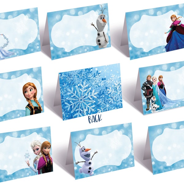 Etichette per cibo per feste a tema Frozen, Tende per cibo per feste a tema Frozen, Segnaposto Frozen, Articoli per feste a tema Frozen, Download immediato