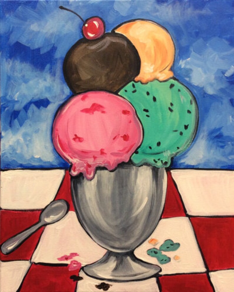 DIY Paint Kit Ice Cream Paint Party In A Box Etsy