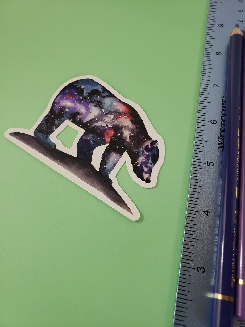 Colorful Bear Galaxy Vinyl Sticker for Animal Lovers 3 Vinyl Sticker Etsy