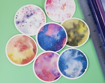 Galaxy Die-Cut Sticker | Cosmic Sticker |  Colorful Sticker | Watercolor Sticker | 1.8" Stickers