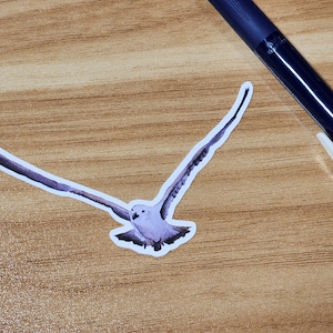 Watercolor Seagull Sticker for Animal Lovers