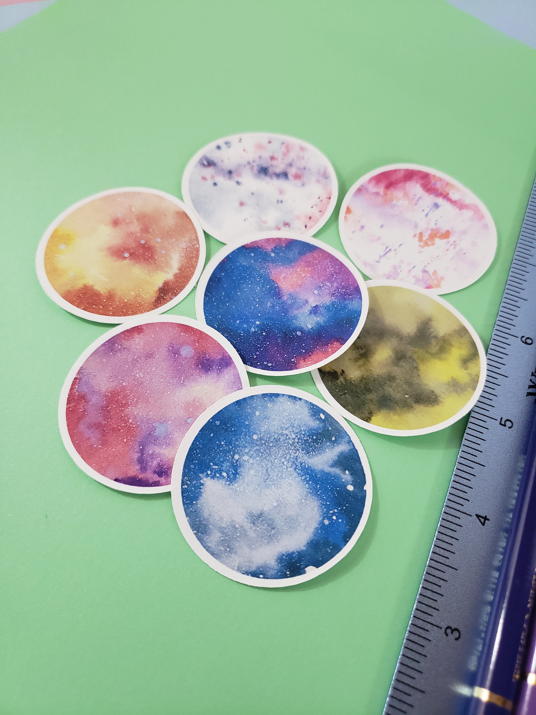 Galaxy Vinyl Sticker Cosmic Sticker Colorful Sticker Etsy