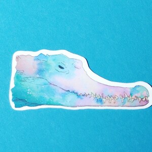 Vinylsticker kaaiman | Dierensticker |  Kleurrijke dierensticker | Aquarelsticker | 3,5-inch vinylsticker