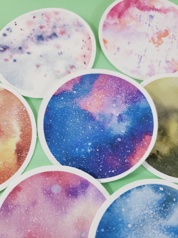 Galaxy Vinyl Sticker Cosmic Sticker Colorful Sticker Etsy