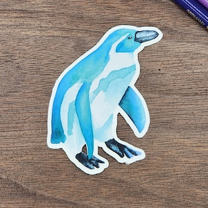 Kleurrijke vinylsticker pinguïn voor dierenliefhebbers| Waterbestendige vinylsticker