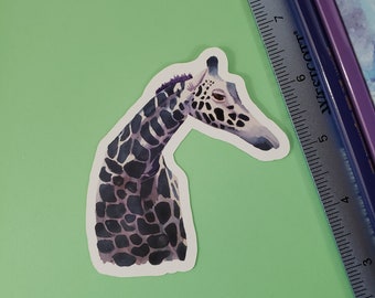 Colorful Watercolor Giraffe Vinyl Sticker| 3.5" Vinyl Sticker