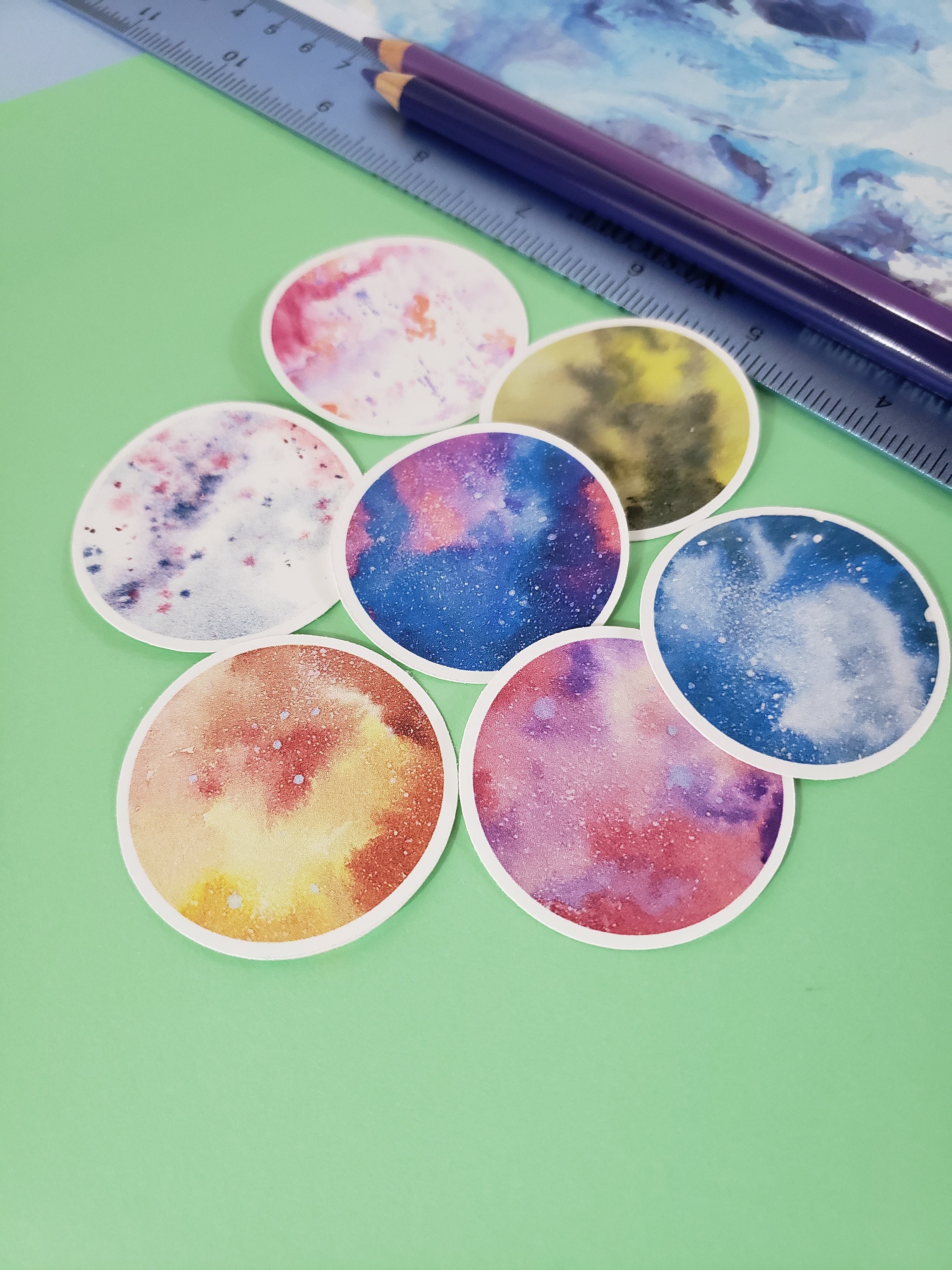 Galaxy Vinyl Sticker Cosmic Sticker Colorful Sticker Etsy
