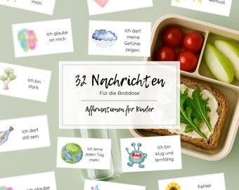 32 Lunchbox Messages (PDF) for Children | Growth Mindset | Affirmations | Positive Beliefs for the Lunchbox | 2 Pages
