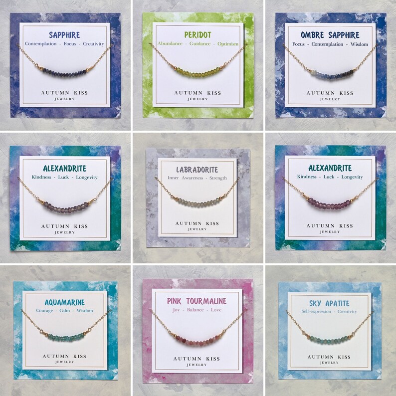 14k gold dainty necklace Chakra stones necklace Gemstone necklace Chakra crystals necklace 7 chakra necklace Mom birthday gift for her