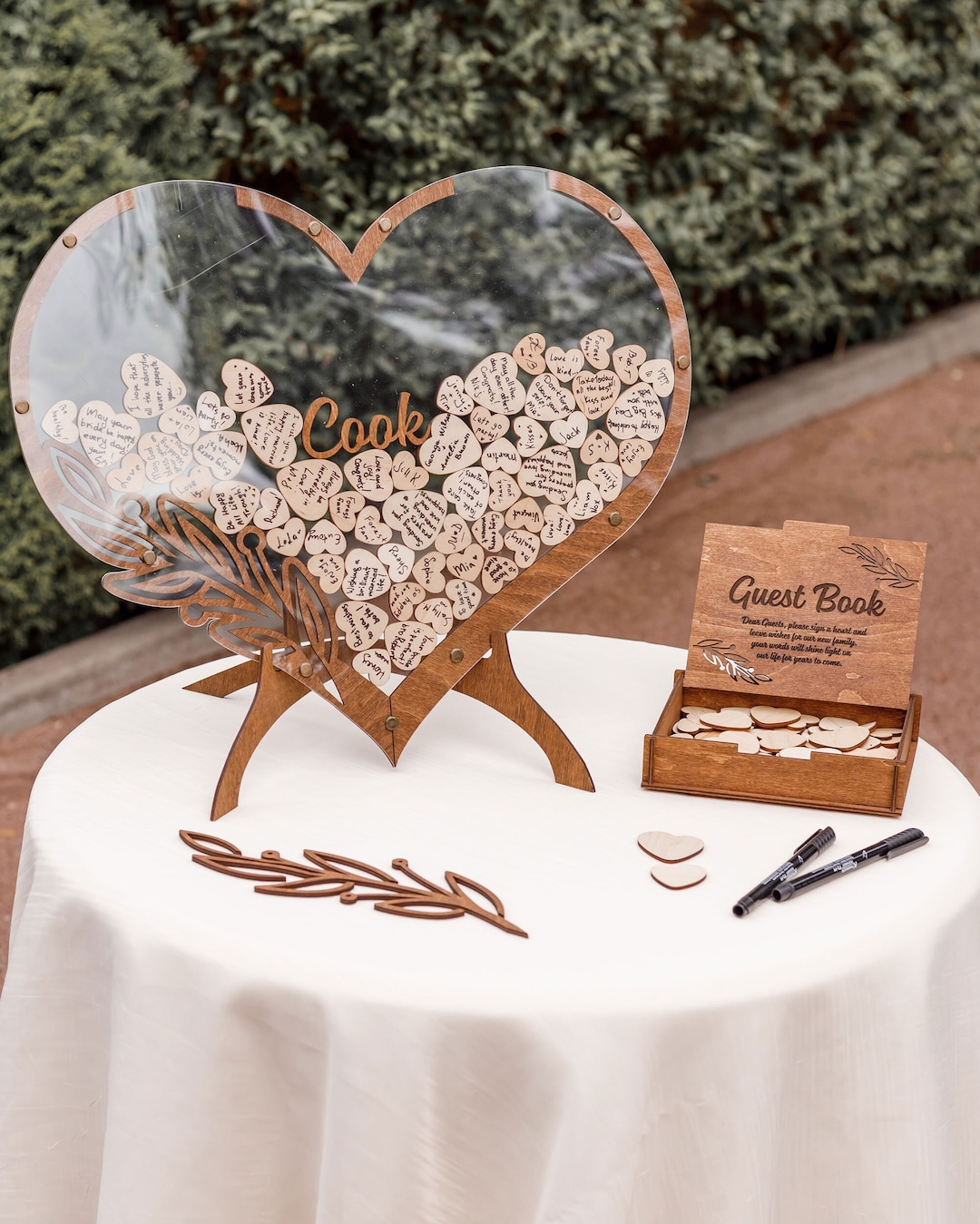 Wedding Gift Rustic Guest Book Alternative Acrylic Wedding Sign Wooden ...