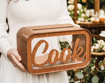 Personalized Card box with slot, Wedding Gift for Couple, Wooden Decor Wedding Rustic Reception, Cards and Gifts Box, Couple Keepsake Box