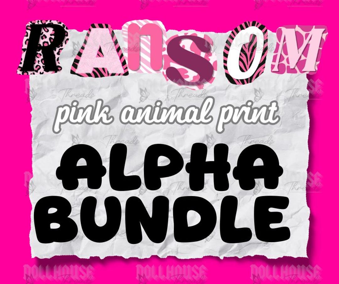 Pink Ransom Letters Pink Animal Print Alpha Set | Ransom Letter Alpha Pack | Magazine ...