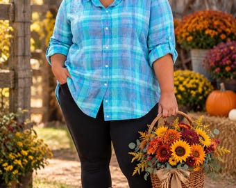 Ruffle Collar Shirt Upcycled