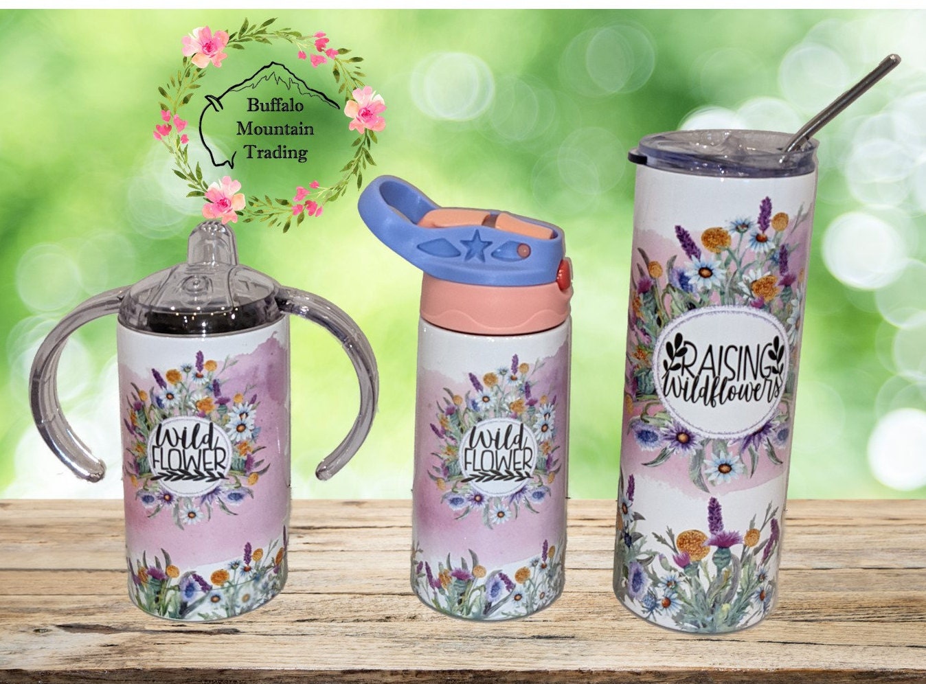 Mommy and Me Drink Tumblers, Water Bottle, Sippy Cup, Skinny, Raising