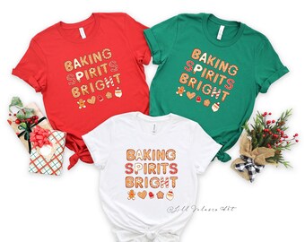 Baking Spirits Bright Holiday Christmas Cookie Short-Sleeve Unisex T-Shirt