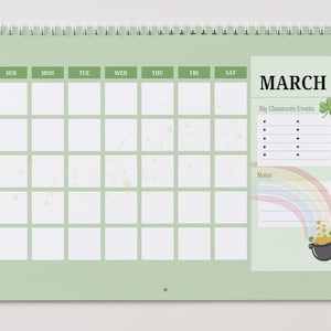 MAART: afdrukbare themaklaskalender