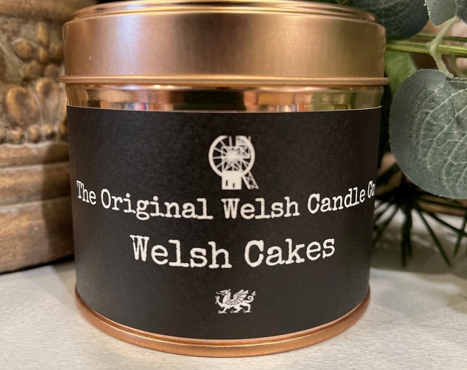 WELSHCAKE scented soy candle handmade in Wales, the perfect gift