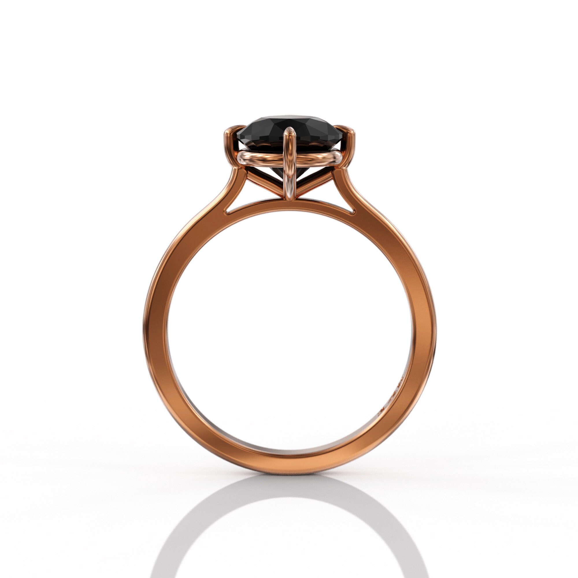 Black Moissanite Solitaire 2 Ct Pear Cut Moissanite Solitaire Diamond