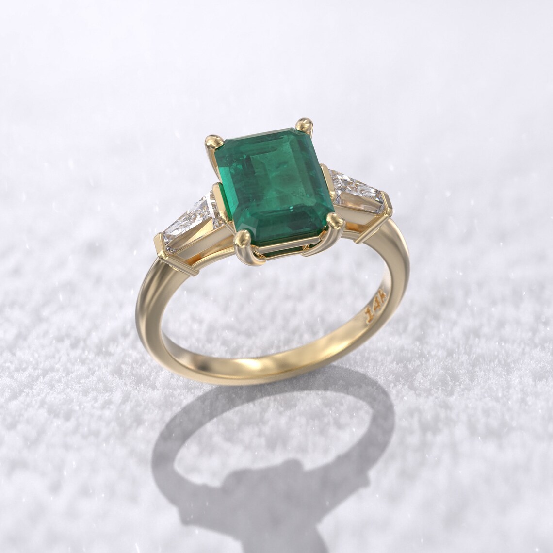 Art deco emerald engagement ring 2 carat colombian emerald lab | Etsy