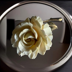 Vintage Marcel Boucher Carved Ebony Rose Brooch 7902 Jewelry Designer Paris Cartier.