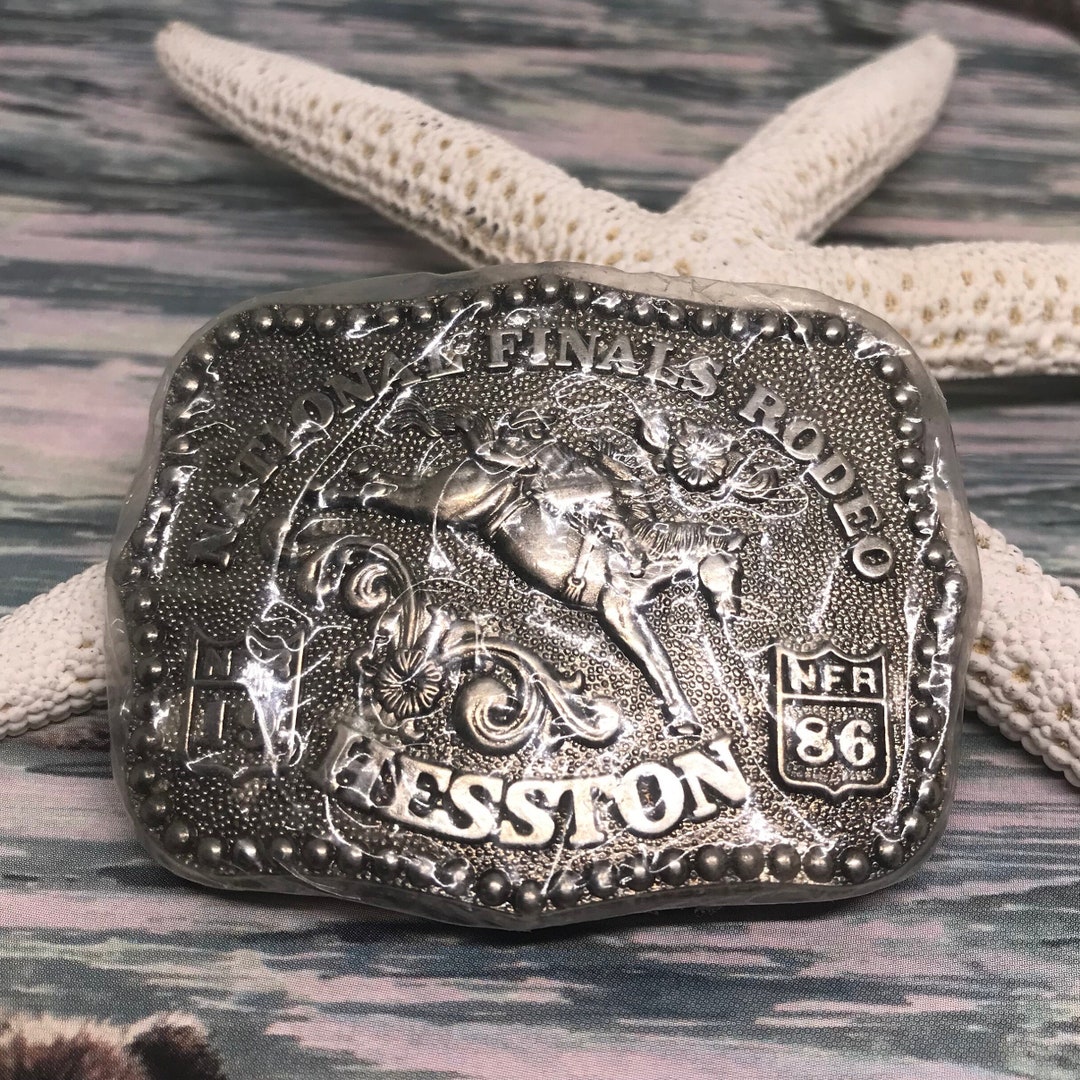 Hesston Vintage Rodeo Baby Belt Buckle 1986 METAL Original Etsy