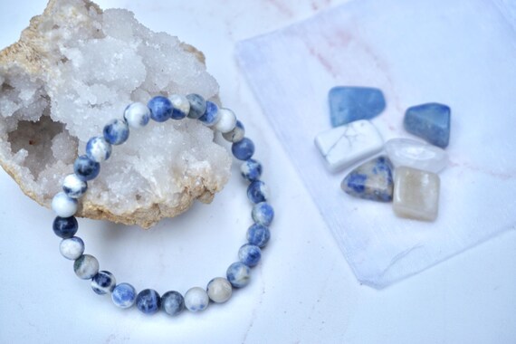Calming Sodalite Bracelet - Handmade with 6mm sodalite gemstone beads