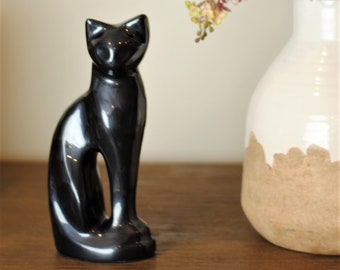 Anmutige Katze : Feuerbestattung Haustierurne | Schwarze Katzen Urne | Handgefertigte Erinnerungsurne für Katzen | Haustier-Verlust Geschenk |  21cm x 9cm x 5,3cm